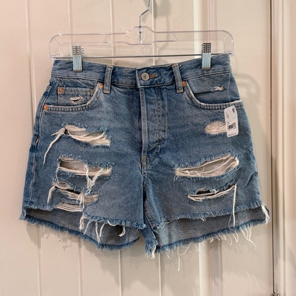 Free People Pants - Free People Light Blue Distressed Denim Shorts 24